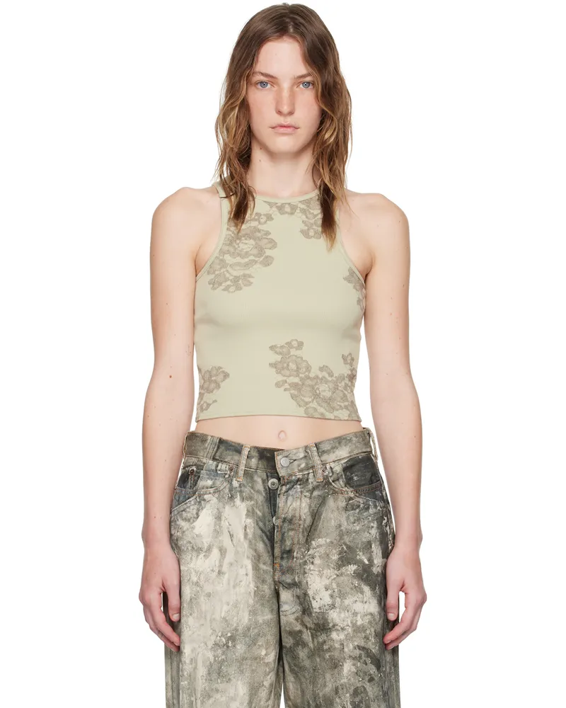 Acne Studios Green Printed Tank Top Abc