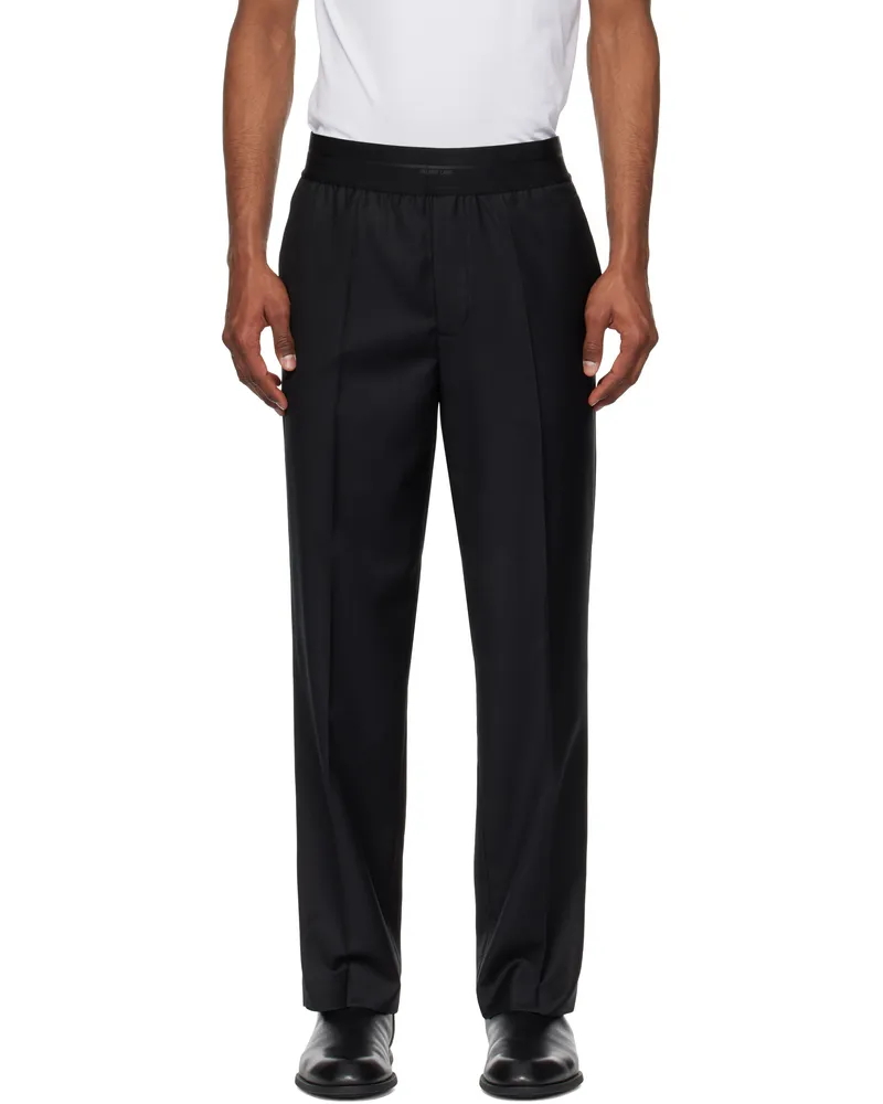 Helmut Lang Black Tapered Wool Trousers Black