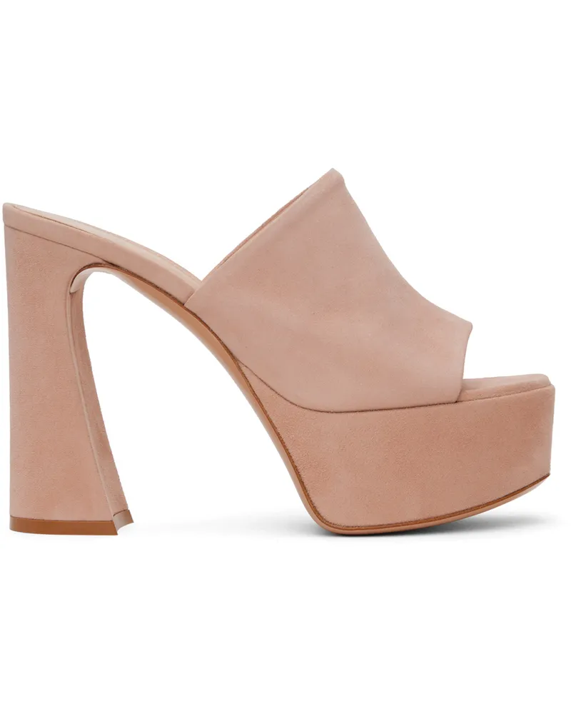 Gianvito Rossi Pink Holly Mules Peach