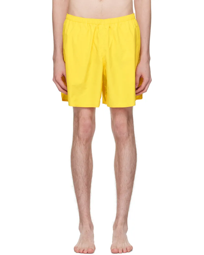 Acne Studios Yellow Reflective Tape Swim Shorts Abo