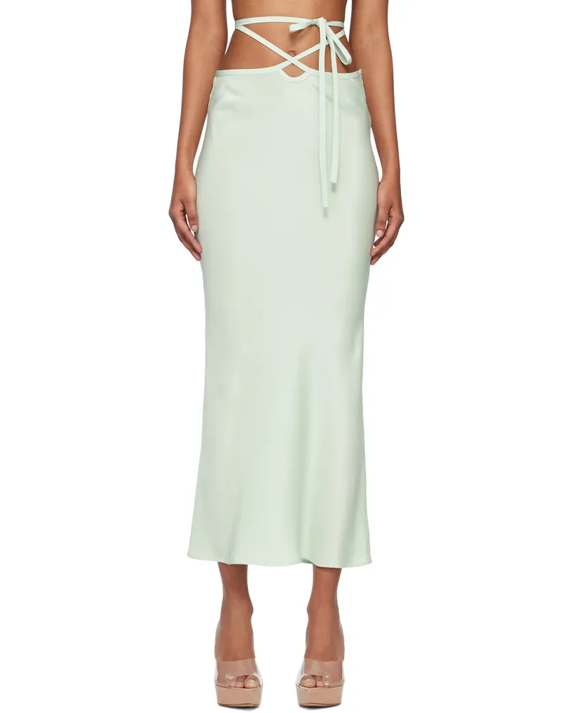 Christopher Esber Blue Loophole Midi Skirt Mint