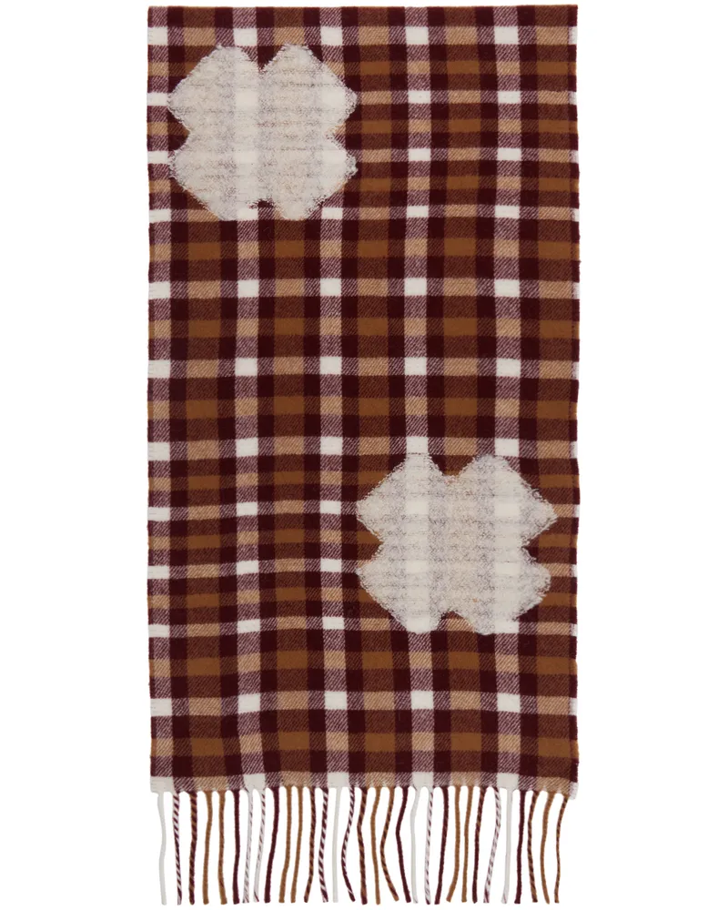 Henrik Vibskov Red Check Scarf Rust