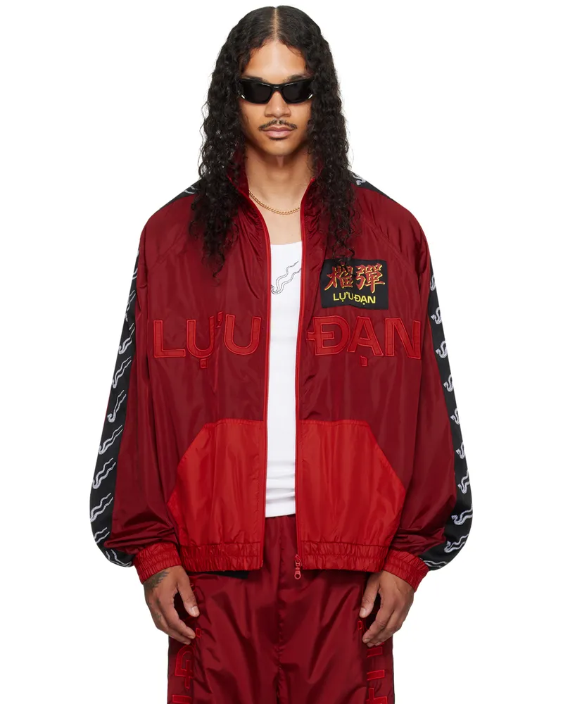 LU'U DAN Red L-D Windbreaker Jacket Oxblood