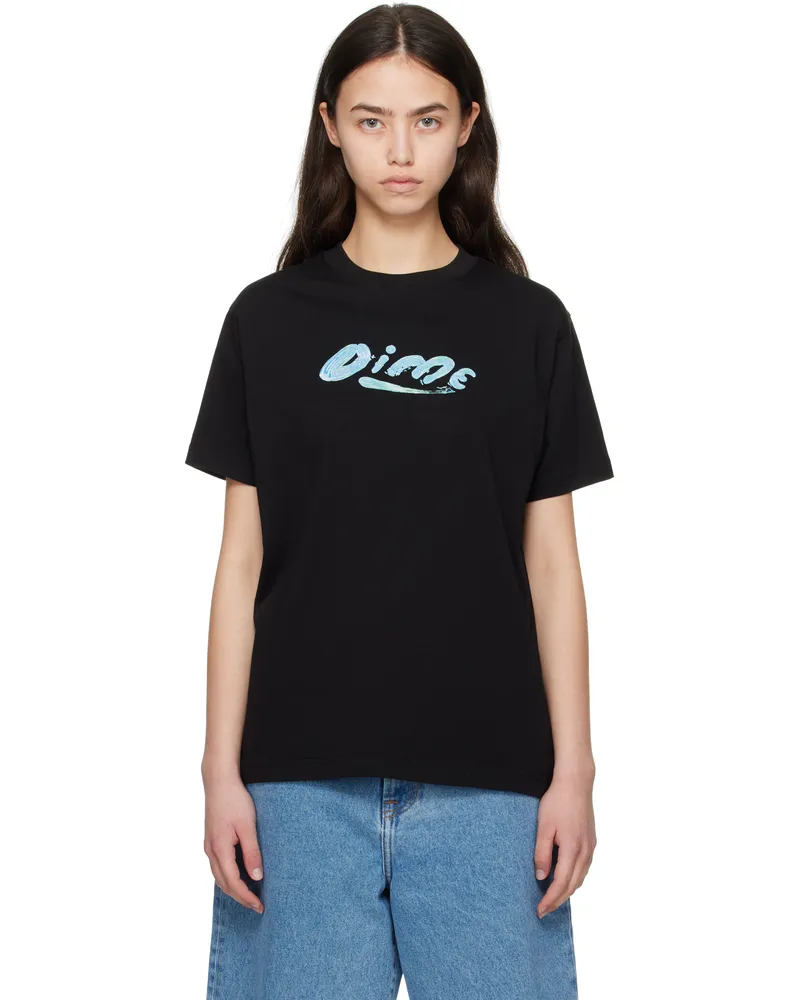 Dime Black Paint T-shirt Black