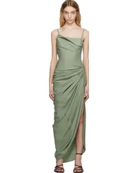 Jacquemus Green Le Raphia 'La Robe Saudade' Maxi Dress Khaki