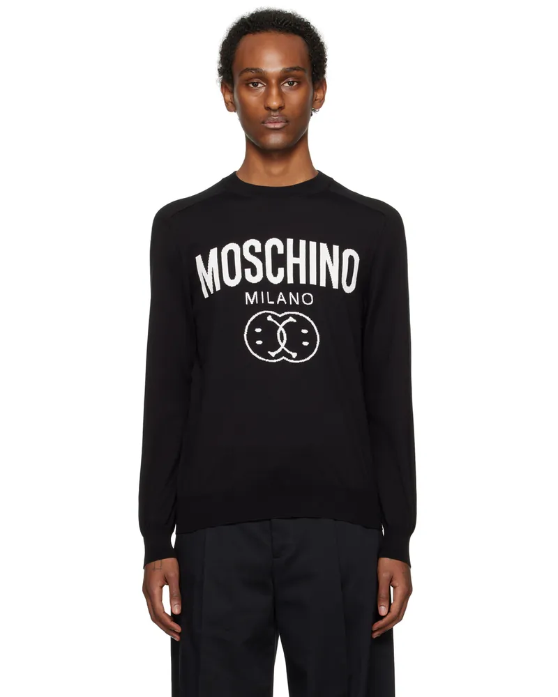 Moschino Black Double Smiley Sweater A0555