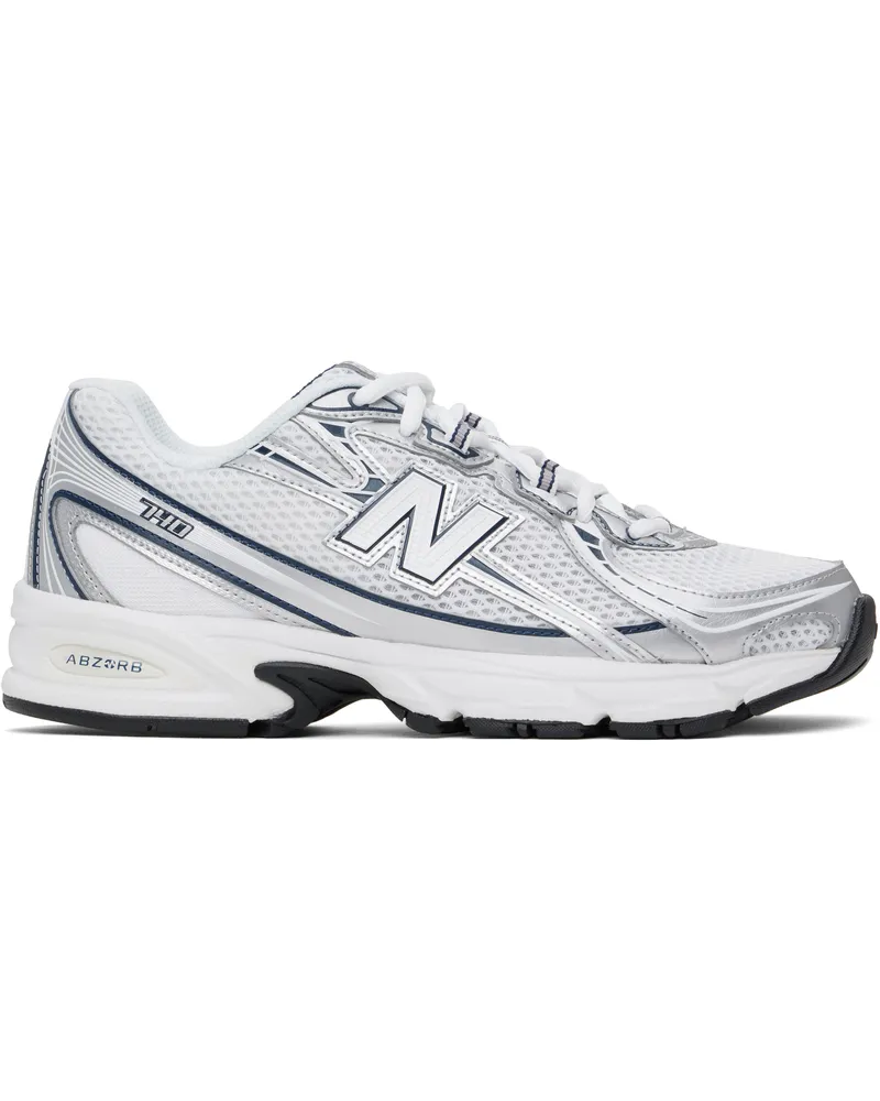 New Balance Silver & White 740 Sneakers Nb