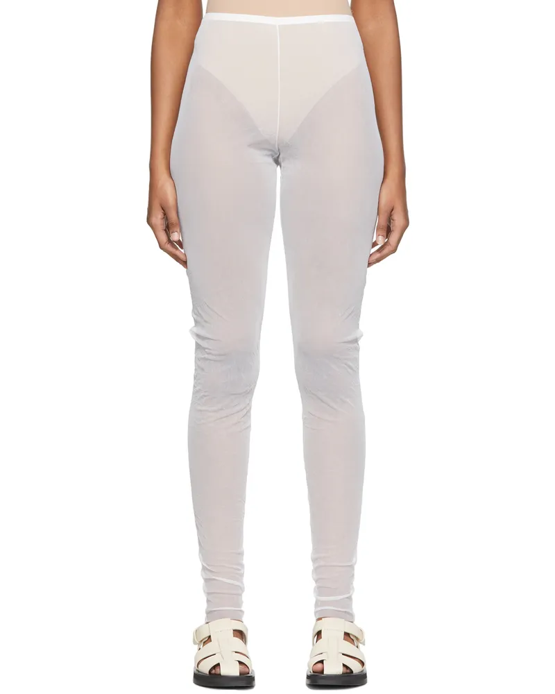 The Row White Ensley Leggings Natural