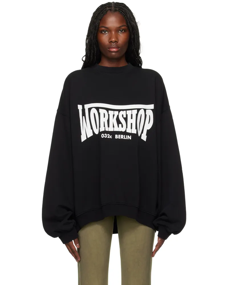 032c Black Victor Bubble Sweatshirt Faded