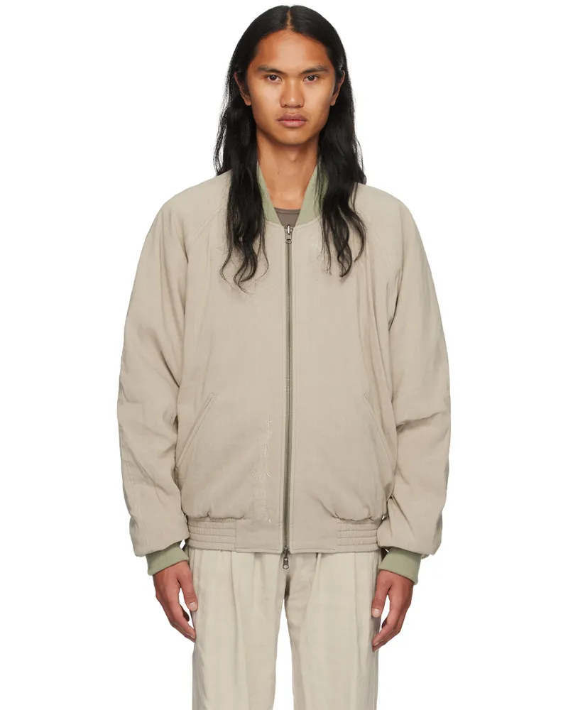 Hyein Seo Gray Reversible Bomber Jacket Warm