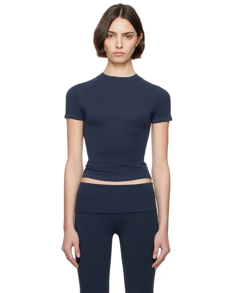 SKIMS Navy Cotton Jersey T-shirt Navy