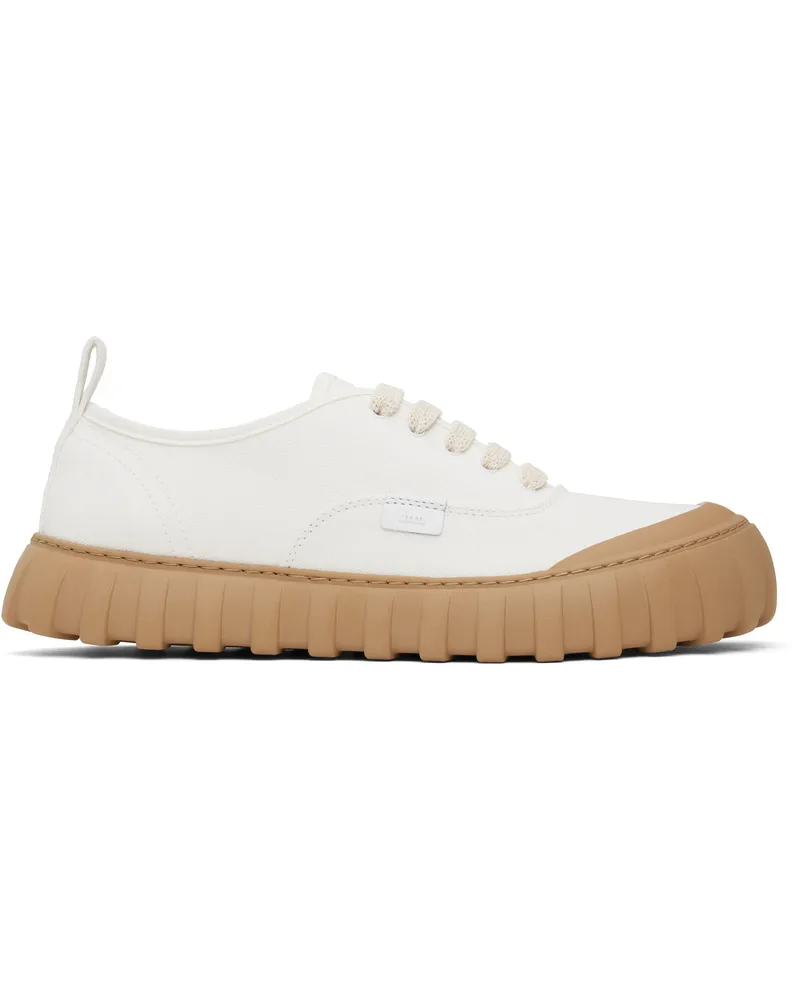 AMI Paris Off-White Cotton Low Top Tempo Canvas Sneakers 100