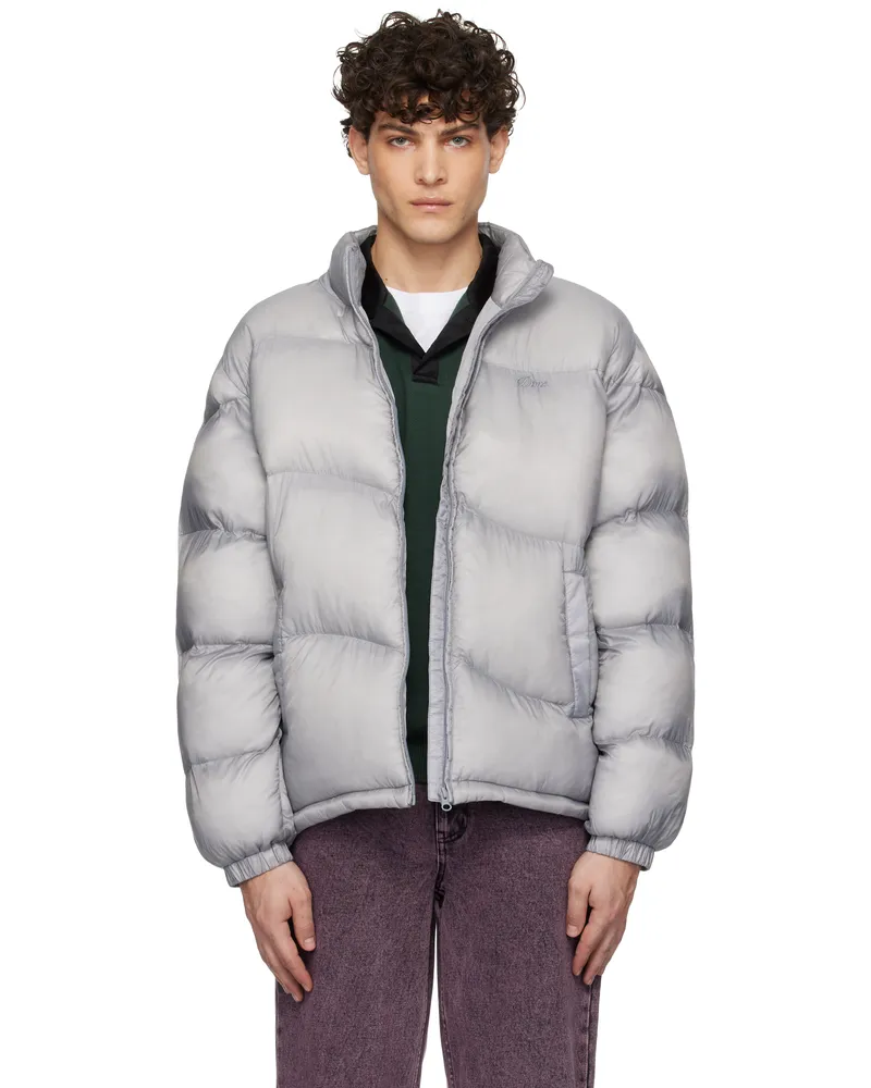 Dime Gray Classic Ripstop Puffer Jacket Silver