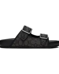 Coach Black Buckle Strap Sandals Black