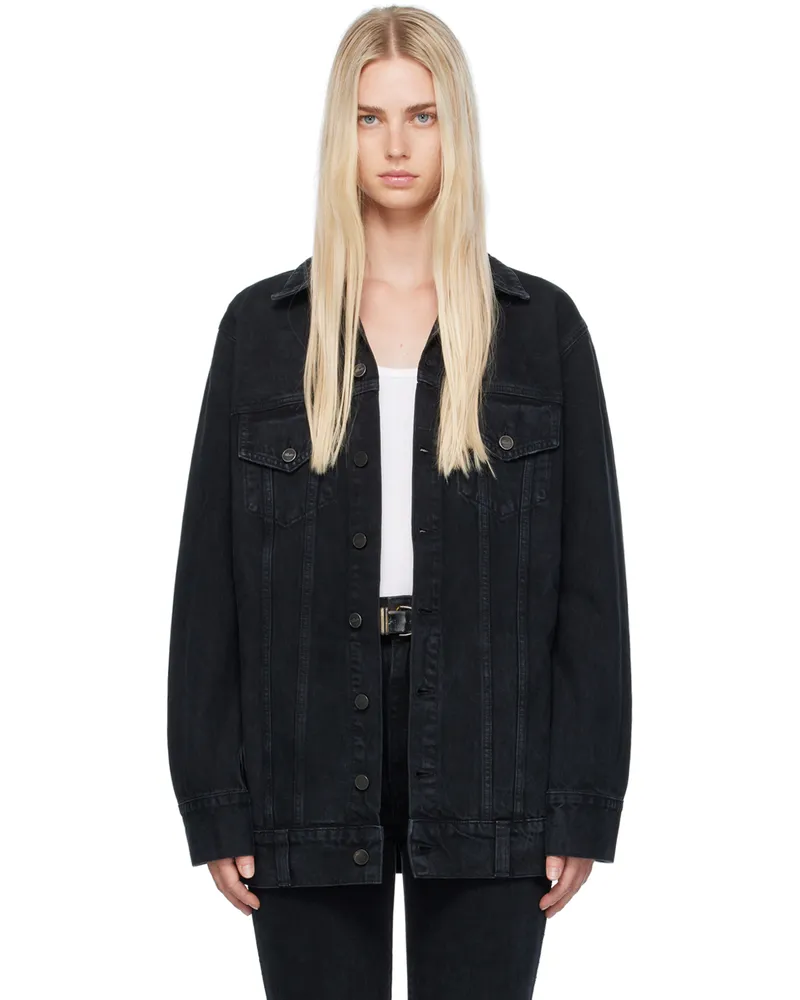 KHAITE Black 'The Ross' Denim Jacket 091