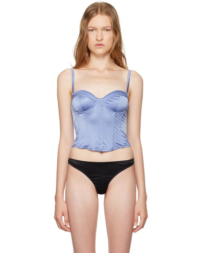 Fleur Du Mal Blue Hamptons Corset Denim