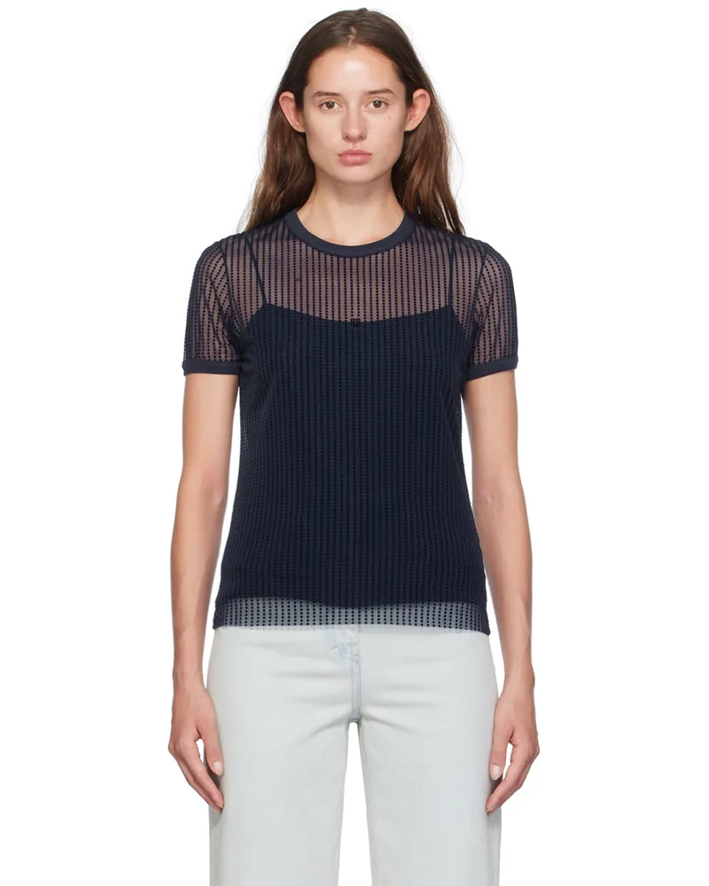 Givenchy Navy Slim Fit Polka Dots T-Shirt 410-navy