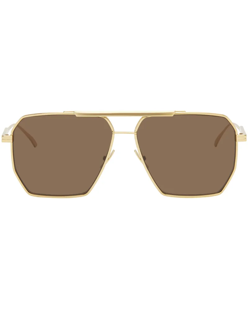 Bottega Veneta Gold Classic Aviator Sunglasses 003