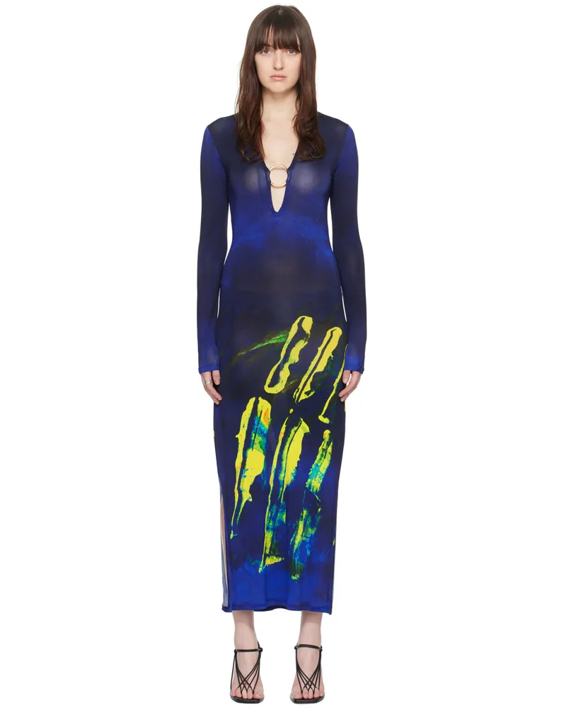 Louisa Ballou Blue Helios Maxi Dress 5030