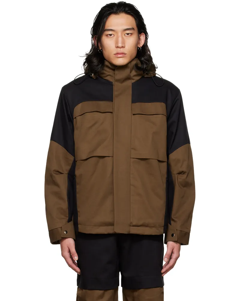 Spencer Badu Black & Brown Paneled Jacket Black