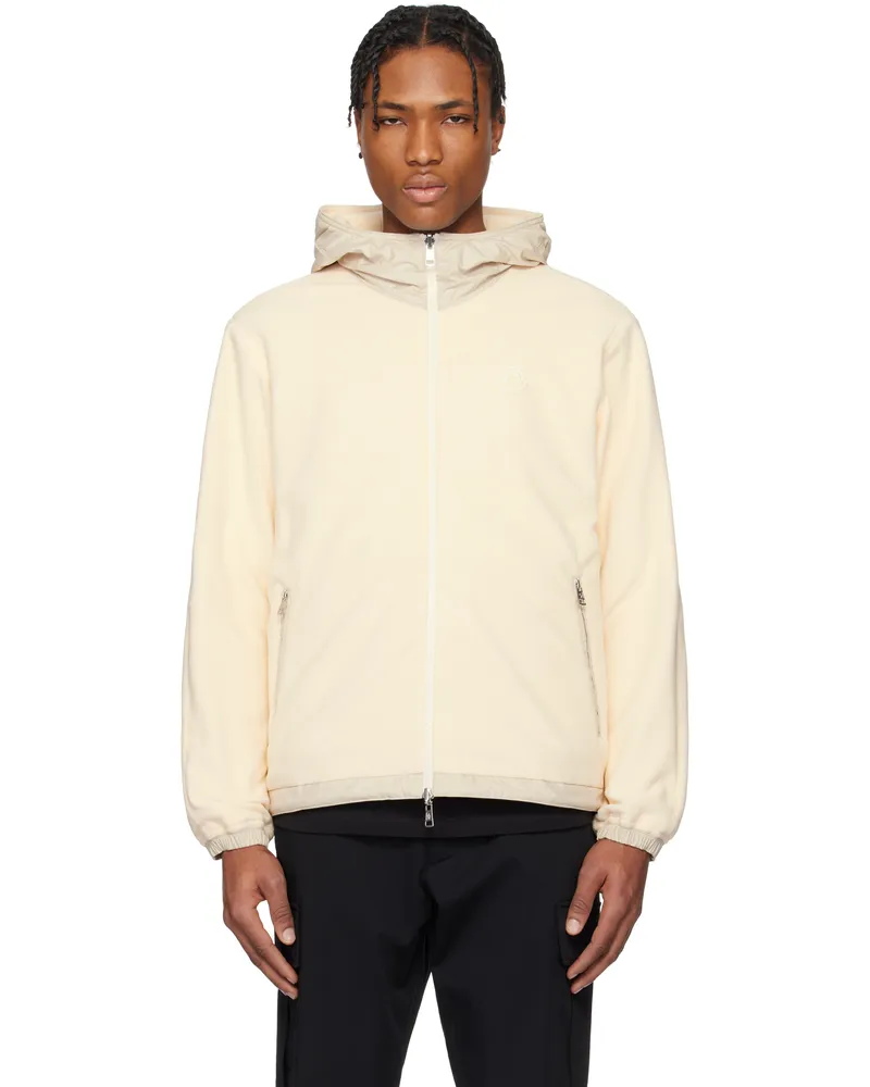 Moncler Beige Fleece Zip-Up Reversible Hoodie F60