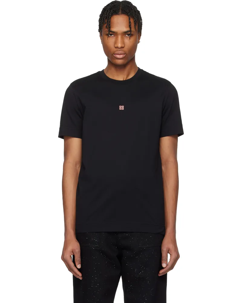 Givenchy Black Slim-Fit 4G Embroidery T-shirt 024-black