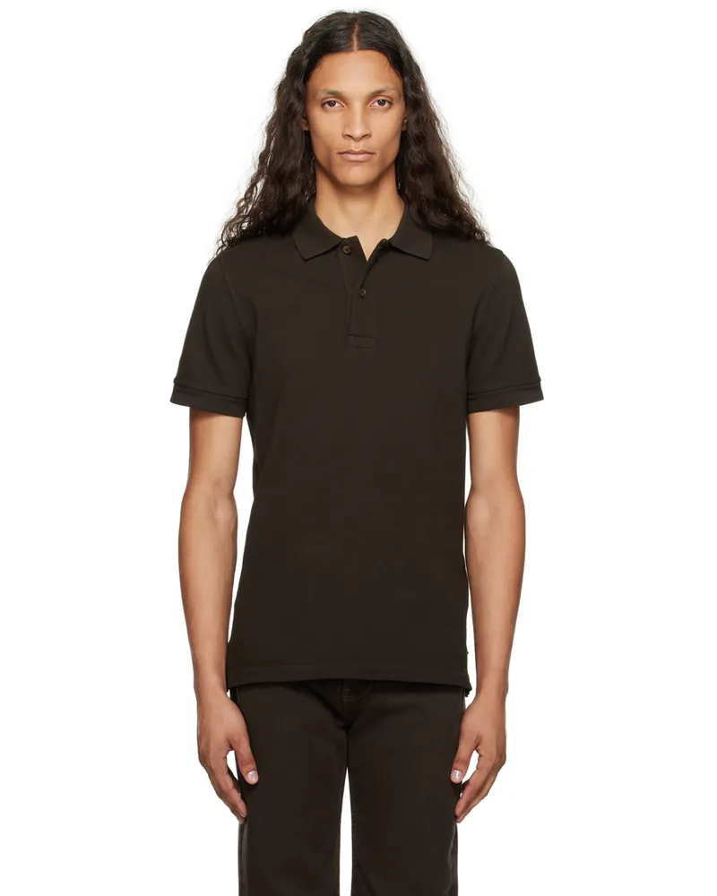 Tom Ford Brown Tennis Polo Dark