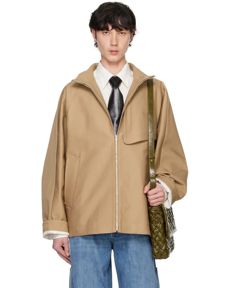 Bottega Veneta Beige Heavy Cotton Gabardine Jacket Grain