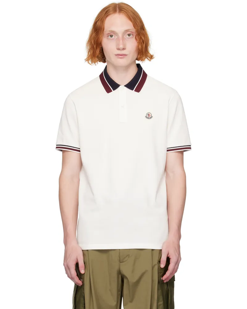 Moncler White Two-Button Polo 034
