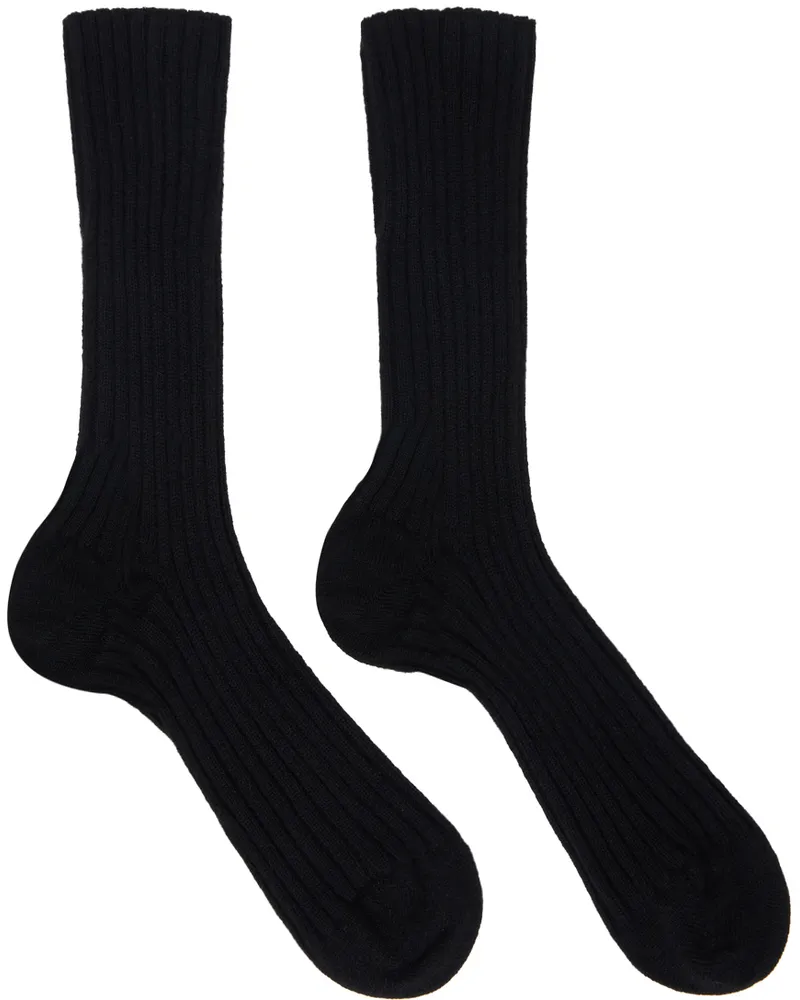 The Row Black Calf Socks Blk