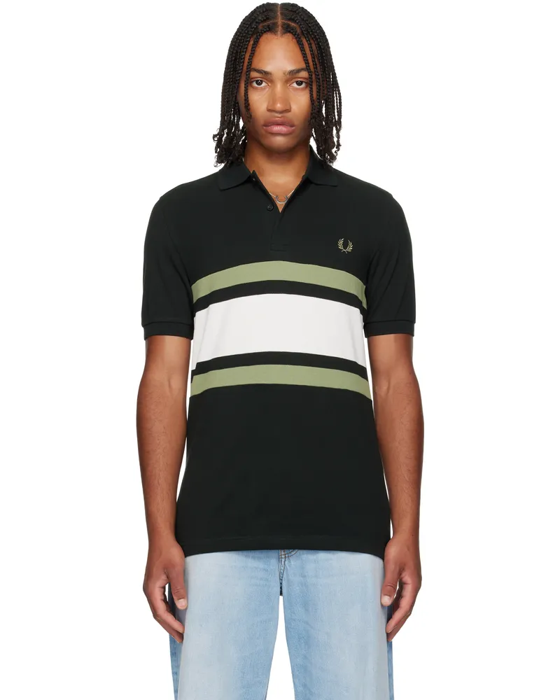 Fred Perry Black Panelled Polo Q20night