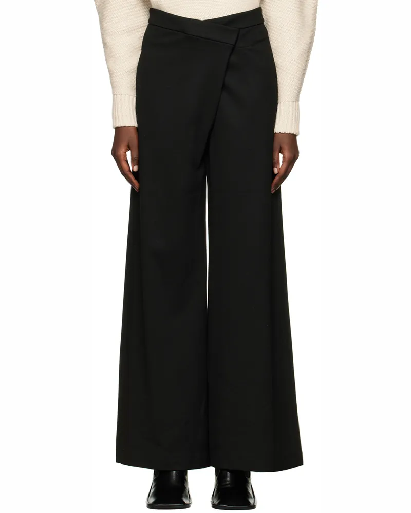 Rosetta Getty Black Fold Trousers Black