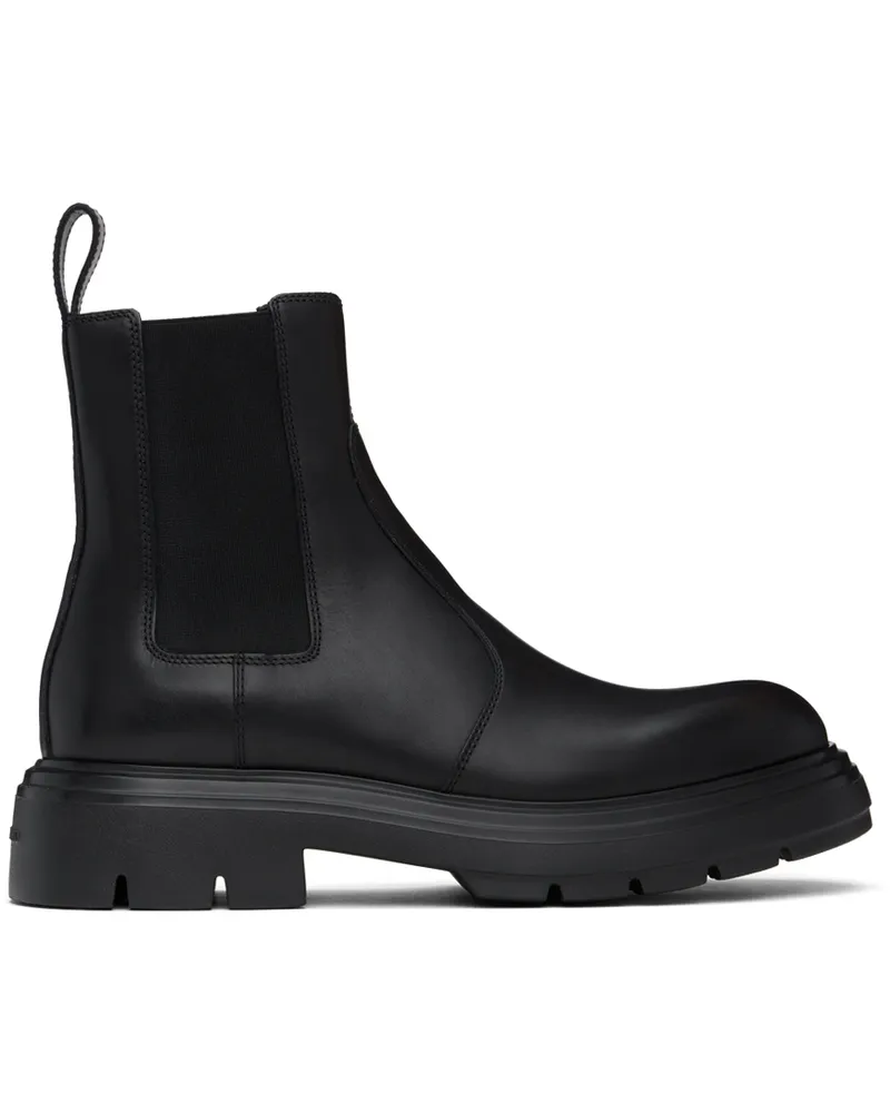 Ferragamo Black Leather Chelsea Boots 001