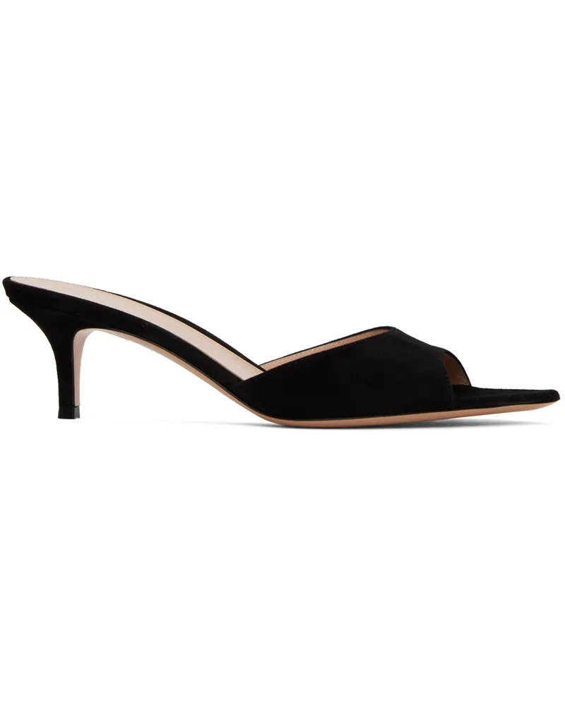 Gianvito Rossi Black Pointed Heeled Sandals Black