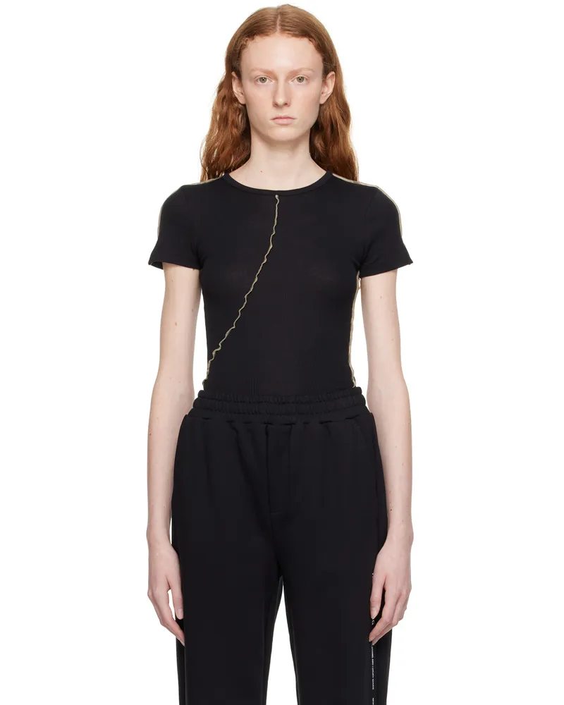 Helmut Lang Black Twisted T-Shirt Basalt