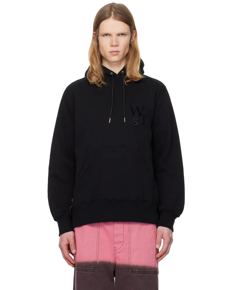 Sacai Black WTAPS Edition Flock Print Hoodie 001