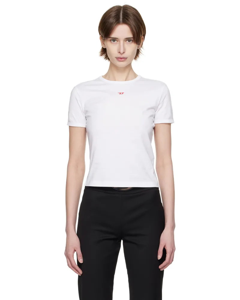 Diesel White T-Uncutie-Long-D T-shirt 100