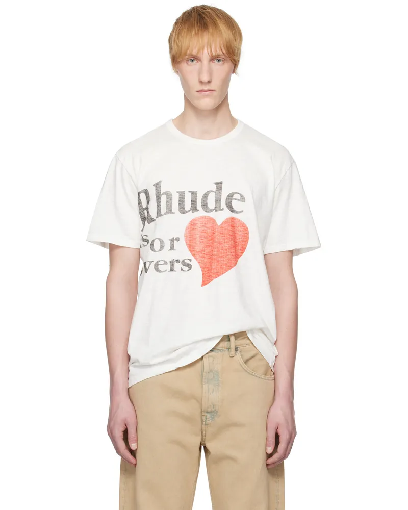 RHUDE White Slub 'Lovers' T-shirt White