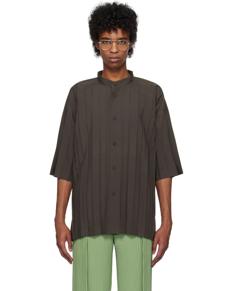 Issey Miyake Gray Edge Shirt 14-Charcoal