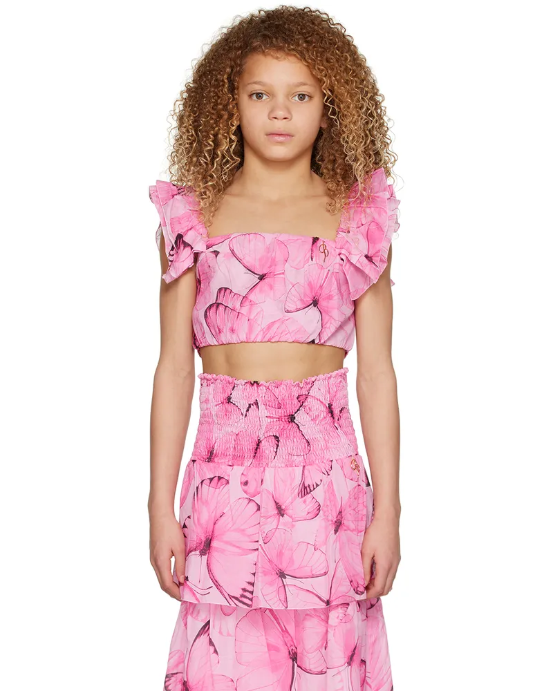 Blumarine Kids Pink Graphic Top Q9214