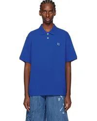 Adererror Blue Significant Spread Collar Polo Z-blue