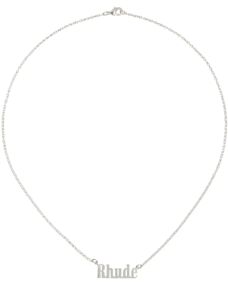 RHUDE Silver Logo Necklace 0124