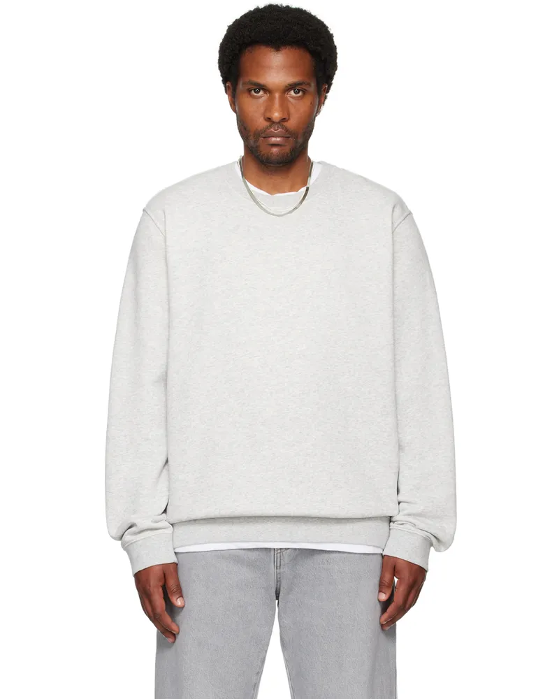 SKIMS Gray Fleece Lounge Crewneck Sweatshirt Light