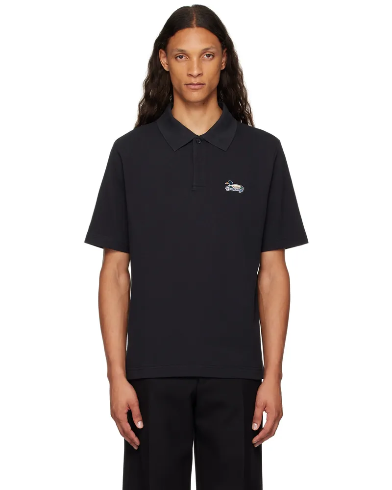 Burberry Black Cotton Polo Black