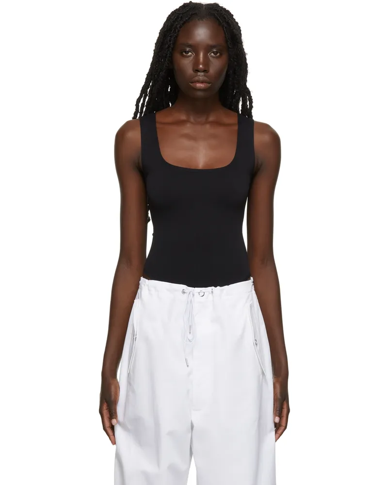 ÉTERNE SSENSE Exclusive Black Nylon Jersey Bodysuit Black