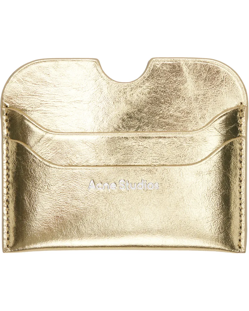 Acne Studios Gold Embossed-Logo Card Holder 290