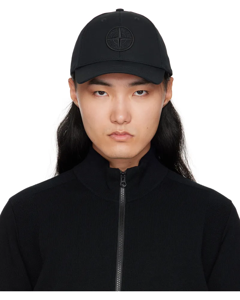 Stone Island Black 910013 Cotton Reps Cap V0029