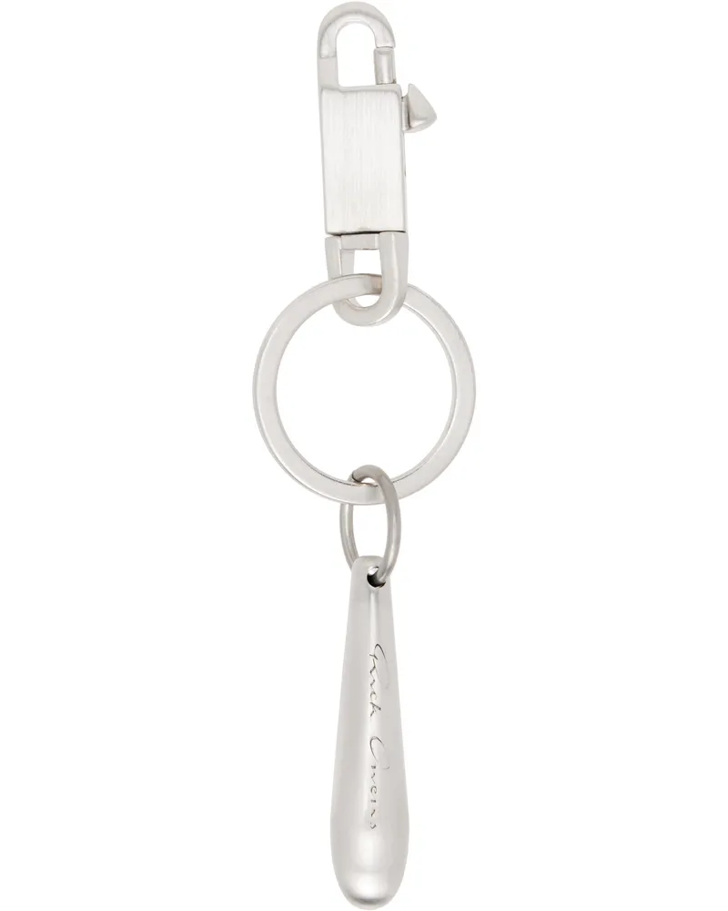 Rick Owens Silver Concordians Teardrop Keychain 128