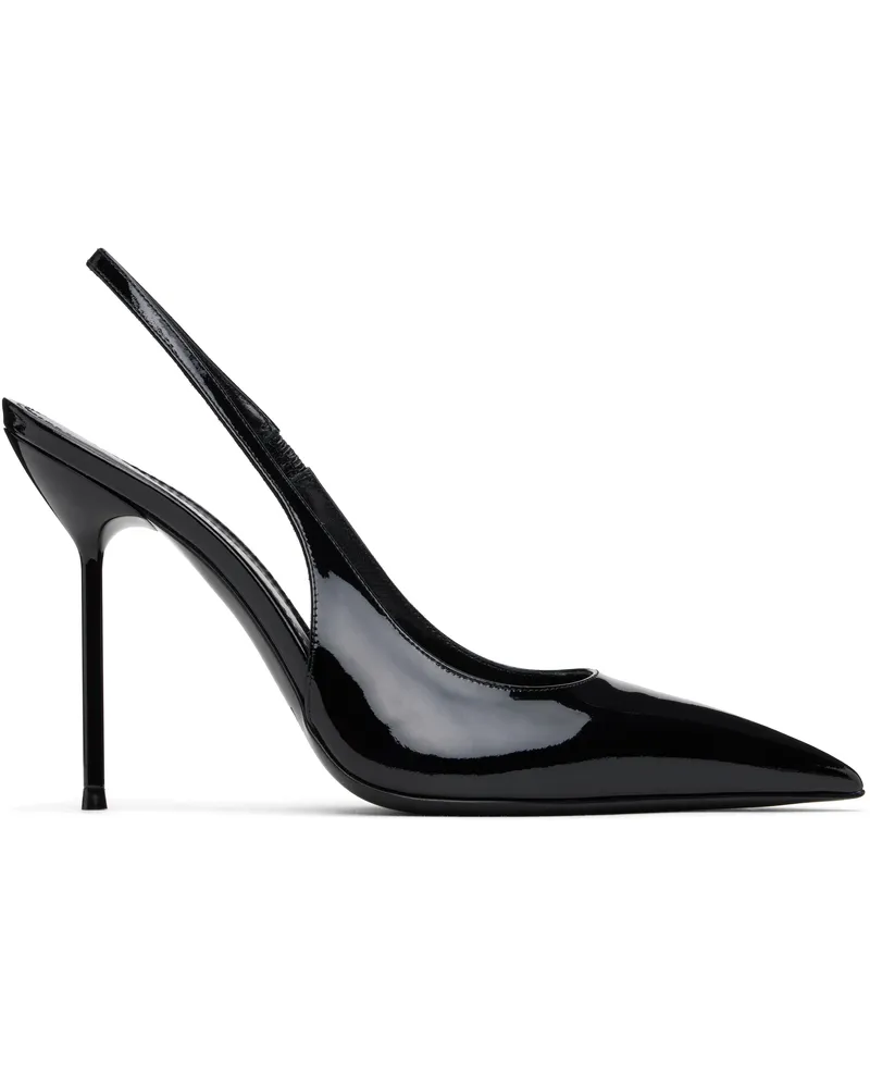 Paris Texas Black Lidia Slingback Heels Black