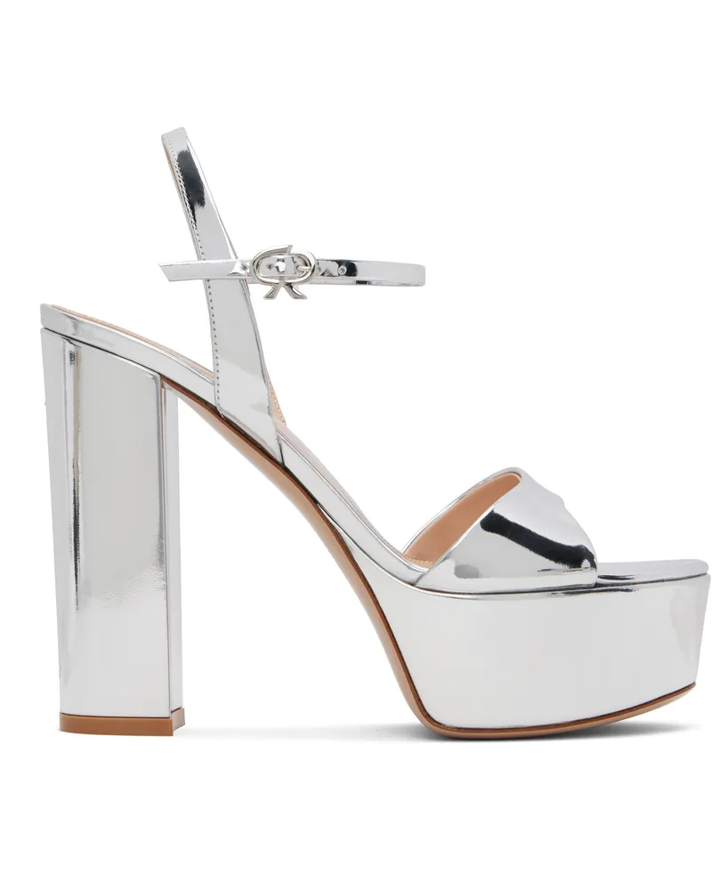 Gianvito Rossi Silver Marlena Heeled Sandals Silver